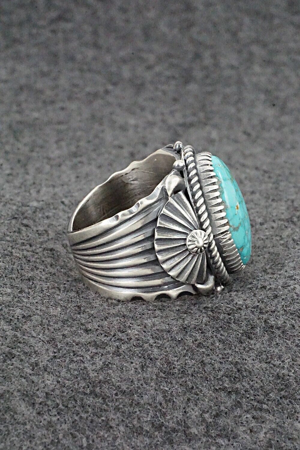Turquoise & Sterling Silver Ring - Delbert Gordon - Size 11.5