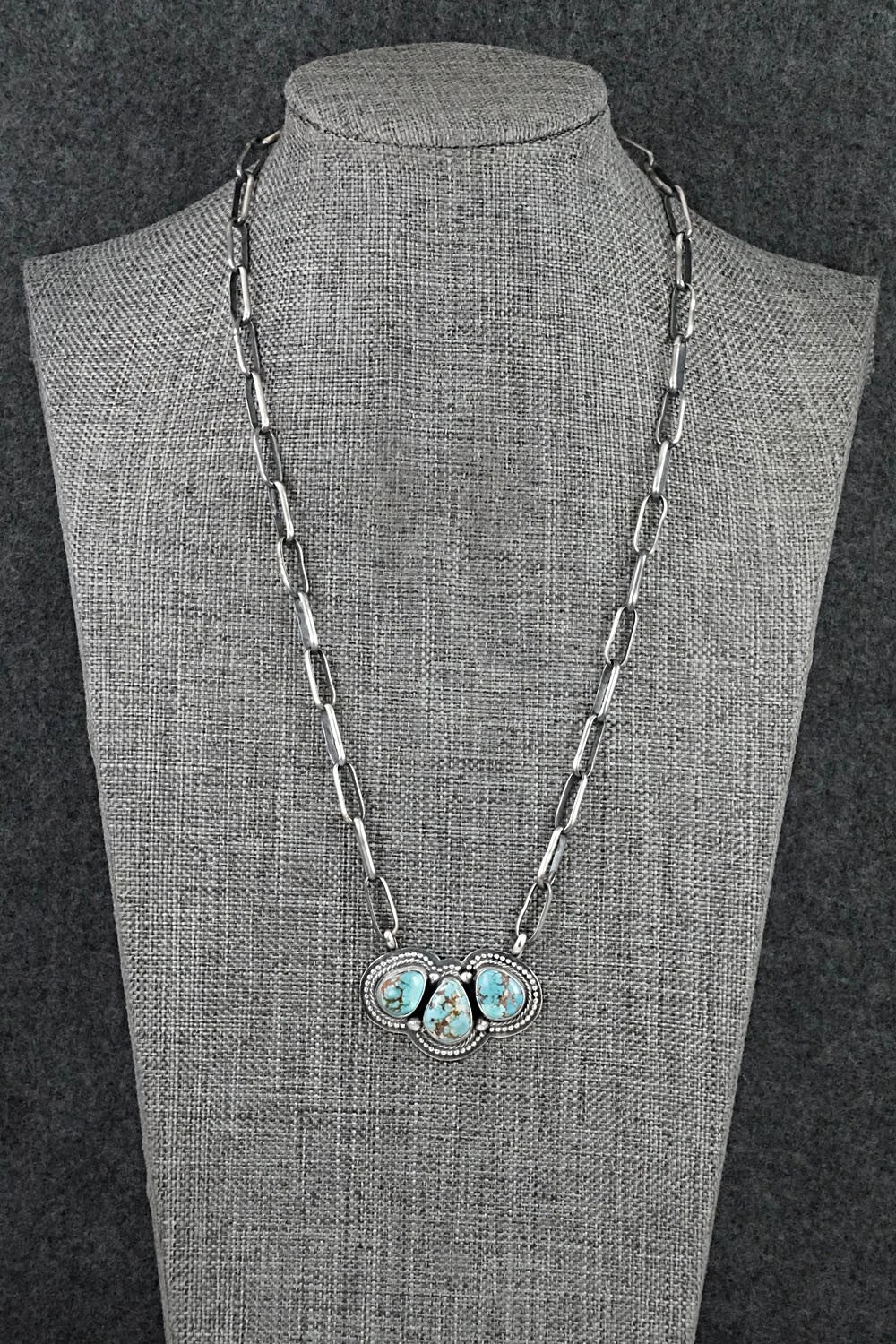 Turquoise & Sterling Silver Necklace - Darrin Livingston