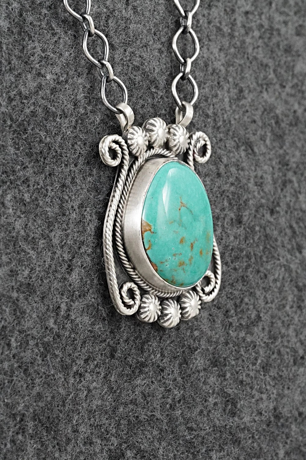 Turquoise & Sterling Silver Necklace - Cordell Platero