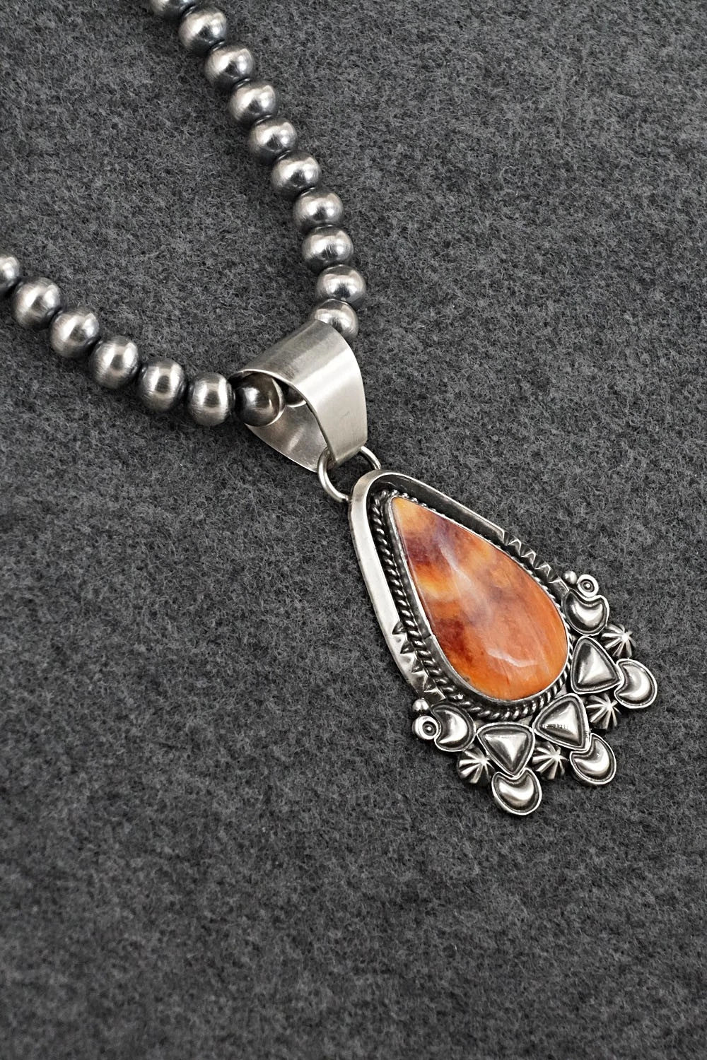 Spiny Oyster & Sterling Silver Necklace - Derrick Gordon