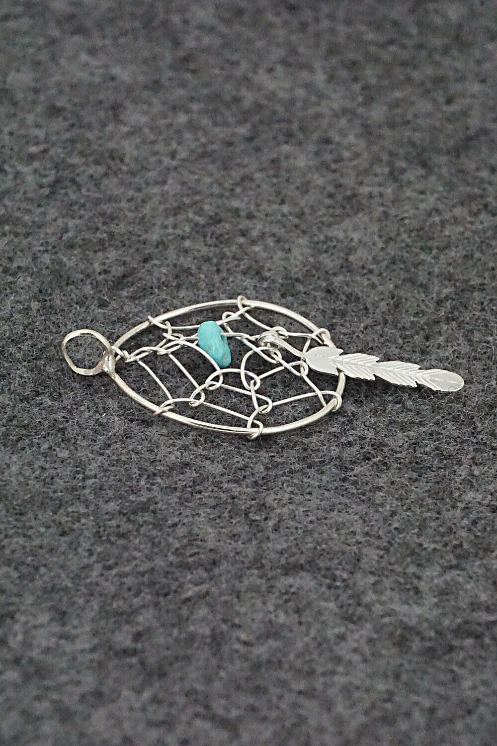 Turquoise and Sterling Silver Pendant - Helena Yazzie