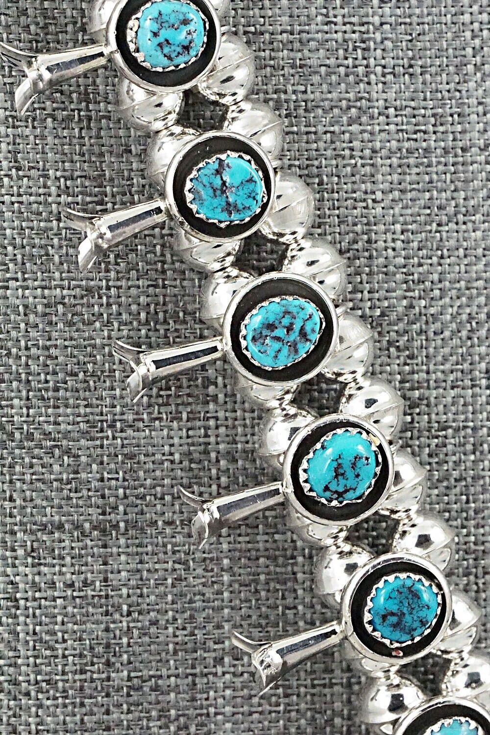 Turquoise & Sterling Silver Squash Blossom Set - Phil Garcia