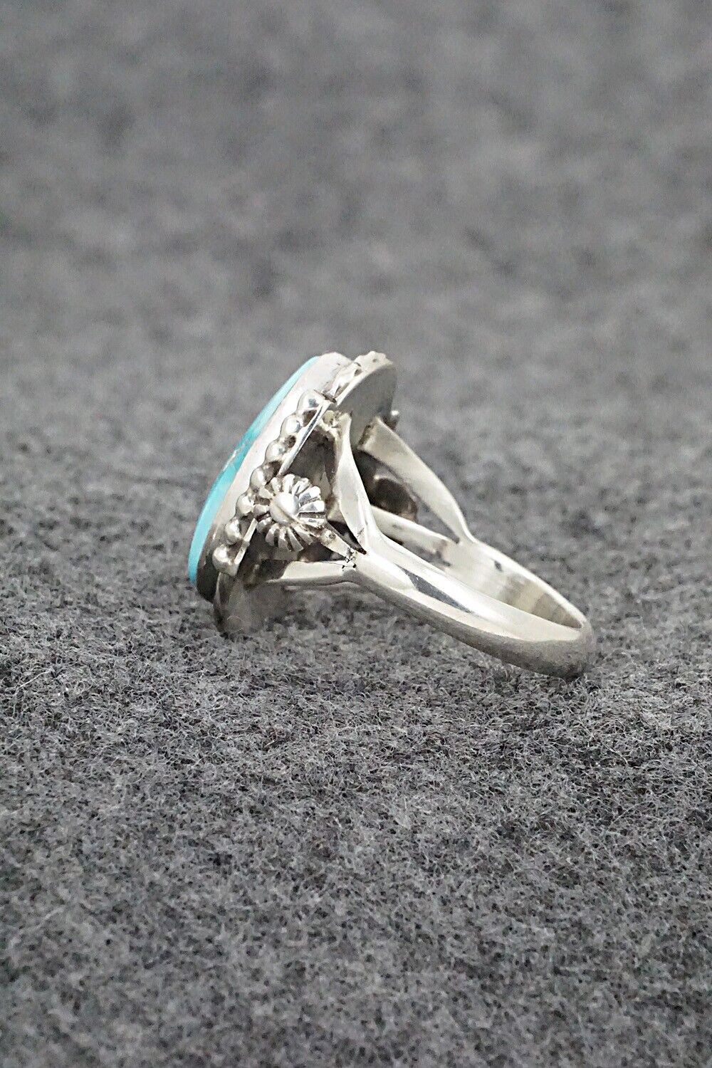 Turquoise & Sterling Silver Ring - Samuel Yellowhair - Size 7