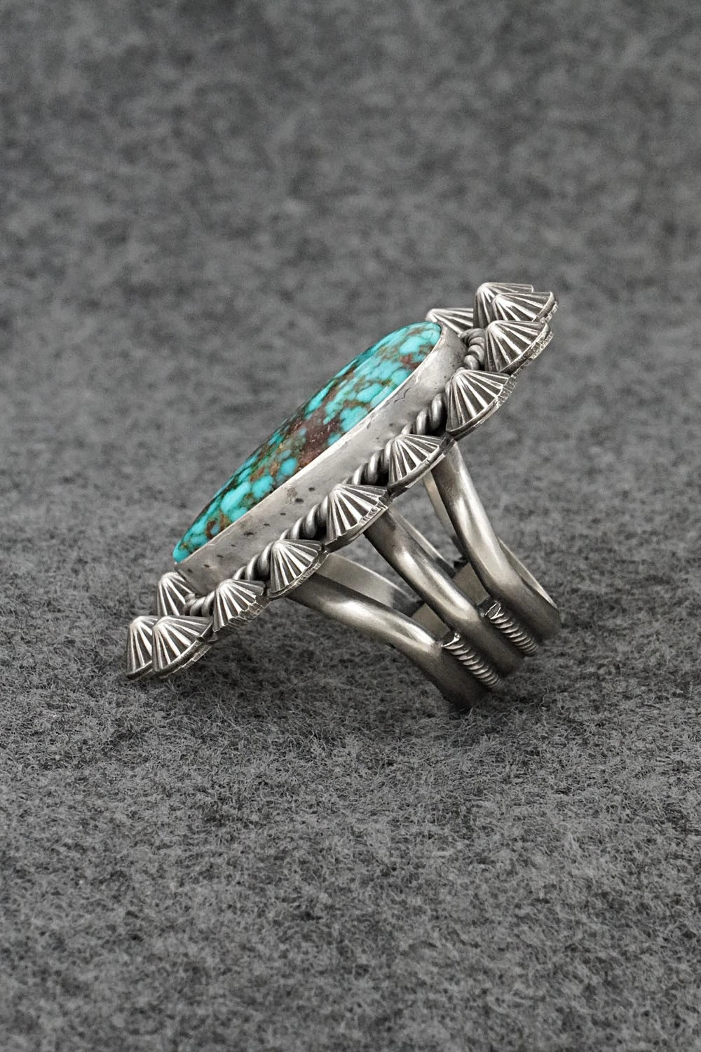 Turquoise & Sterling Silver Ring - Michael Calladitto - Size 8