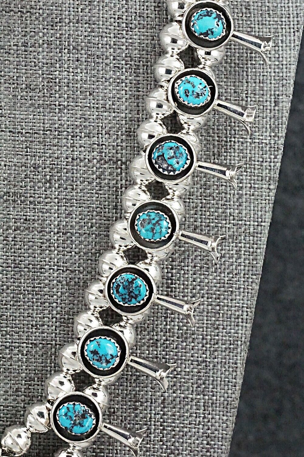 Turquoise & Sterling Silver Squash Blossom Set - Phil Garcia