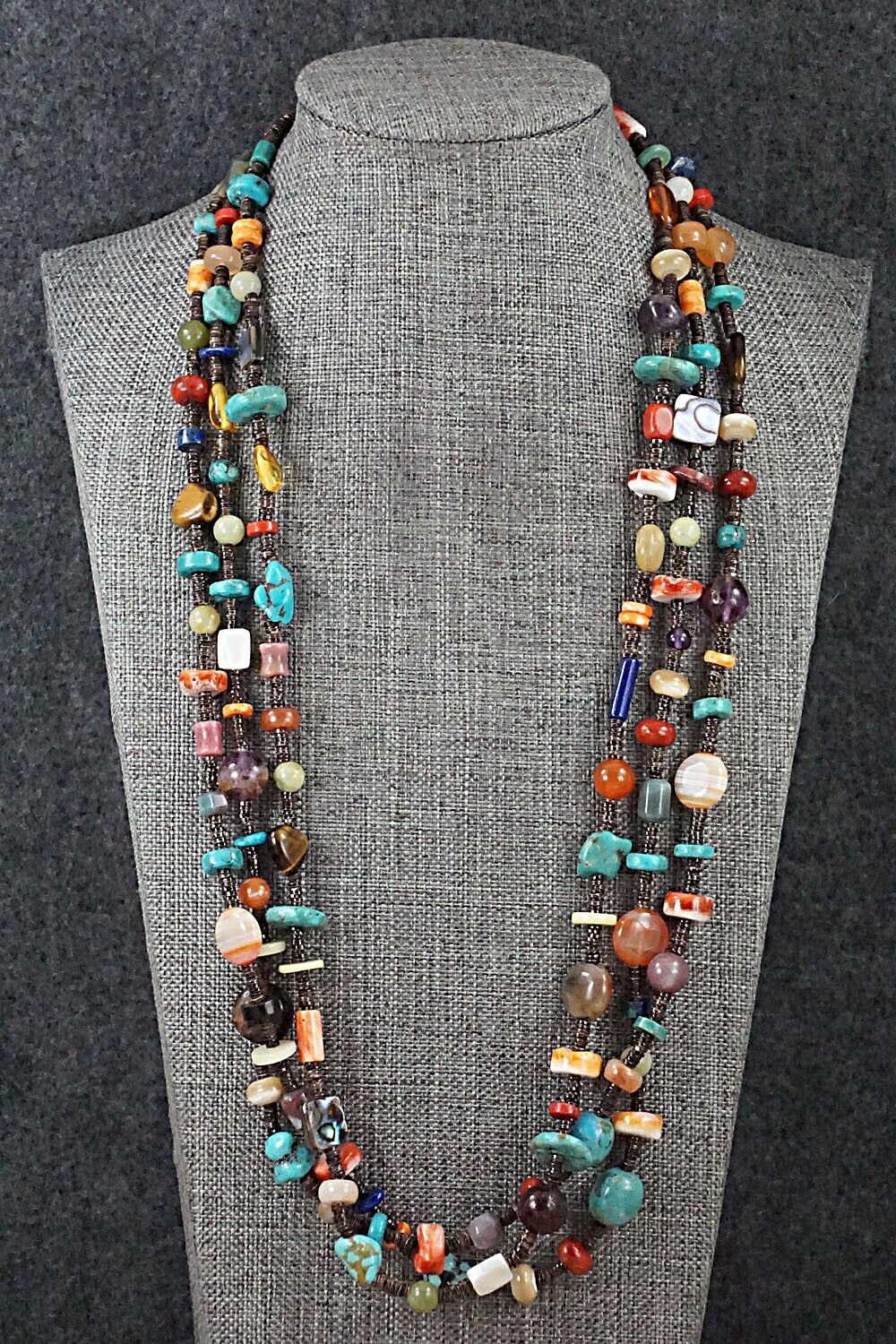 Multi-Stone and Sterling Silver Necklace - Helen Tsosie