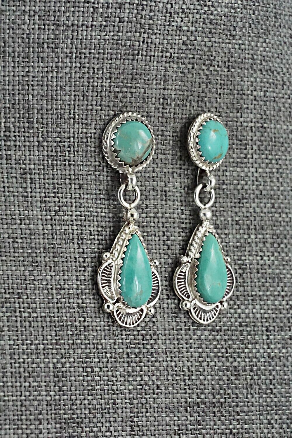 Turquoise & Sterling Silver Pendant & Earrings Set - Anthony Brown