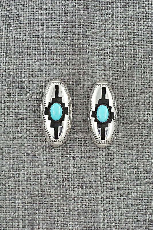 Turquoise & Sterling Silver Earrings - Felix Perry