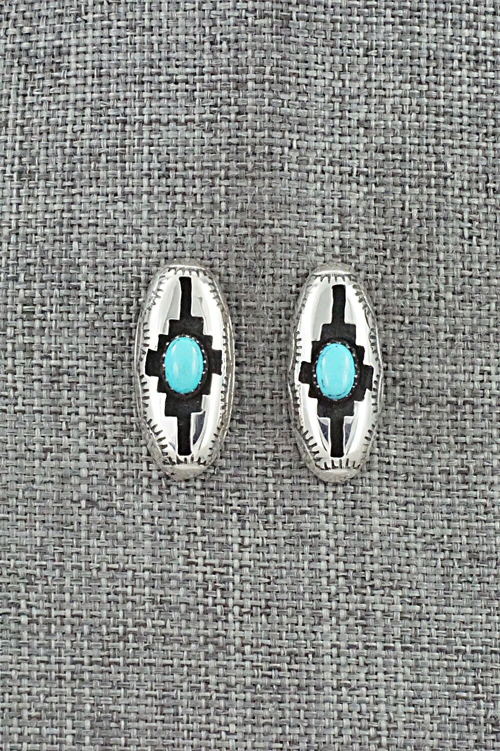 Turquoise & Sterling Silver Earrings - Felix Perry