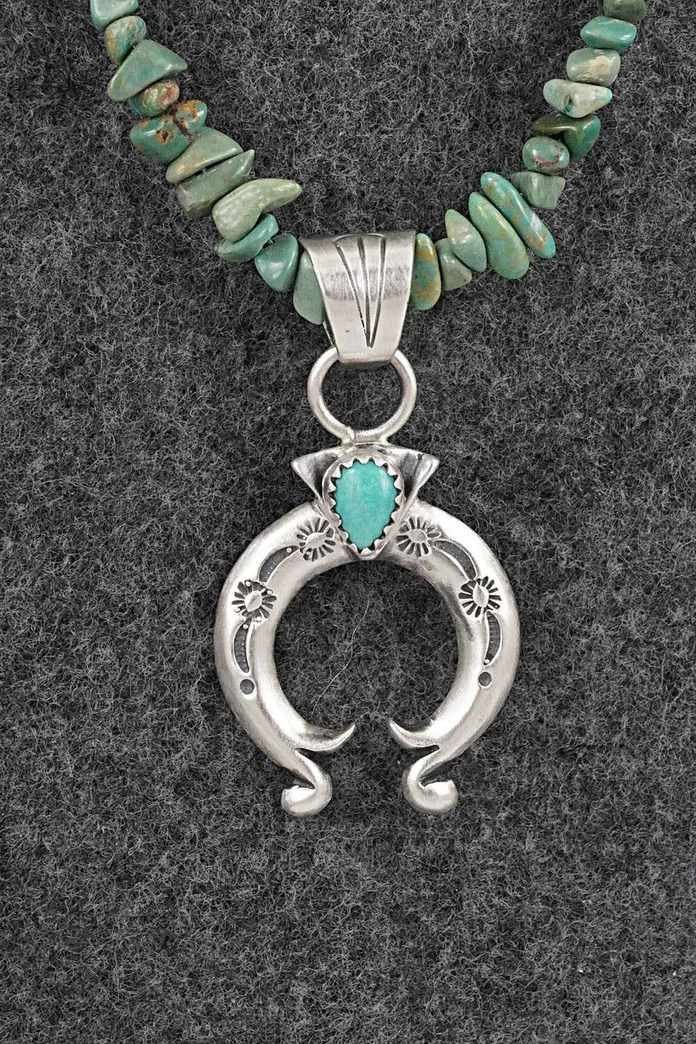 Turquoise & Sterling Silver Necklace 16" - Louise Joe