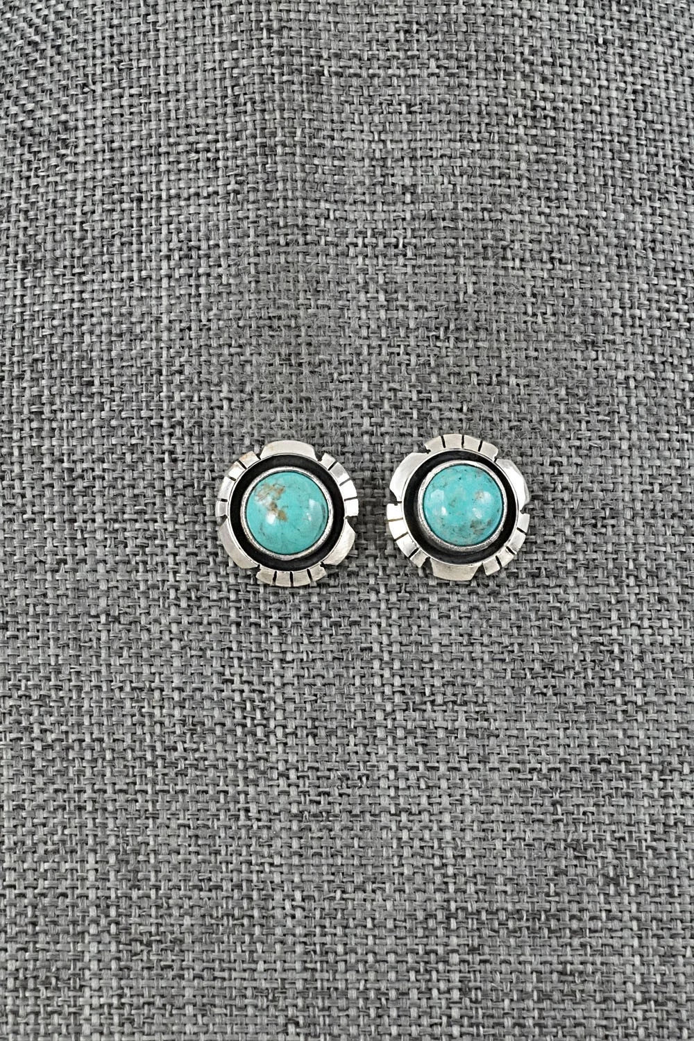Turquoise & Sterling Silver Earrings - Amos Begay