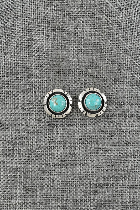 Turquoise & Sterling Silver Earrings - Amos Begay