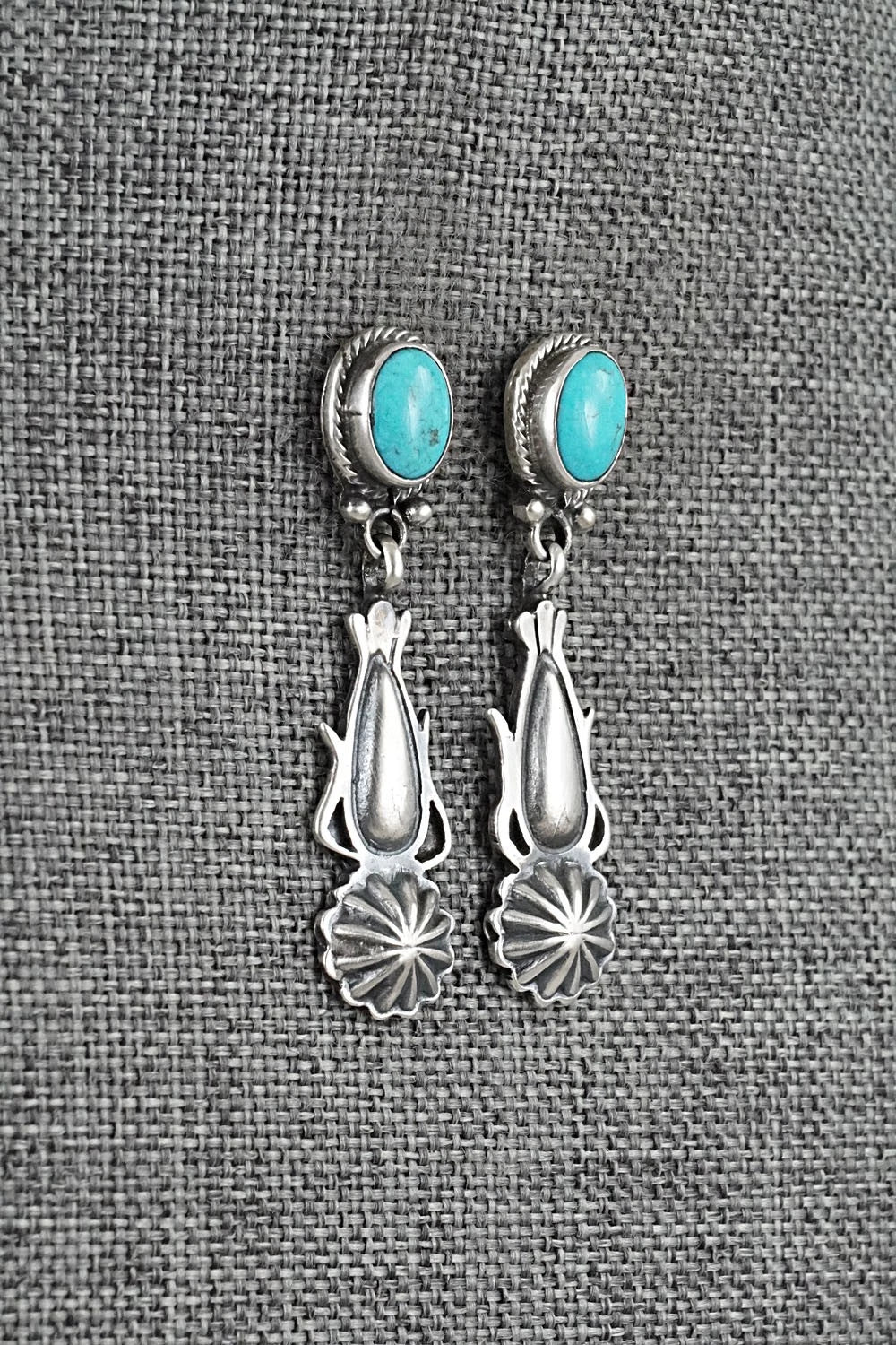 Turquoise & Sterling Silver Earrings - Verley Betone