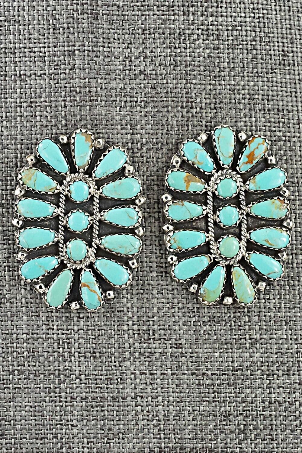 Turquoise and Sterling Silver Earrings - Zeita Begay