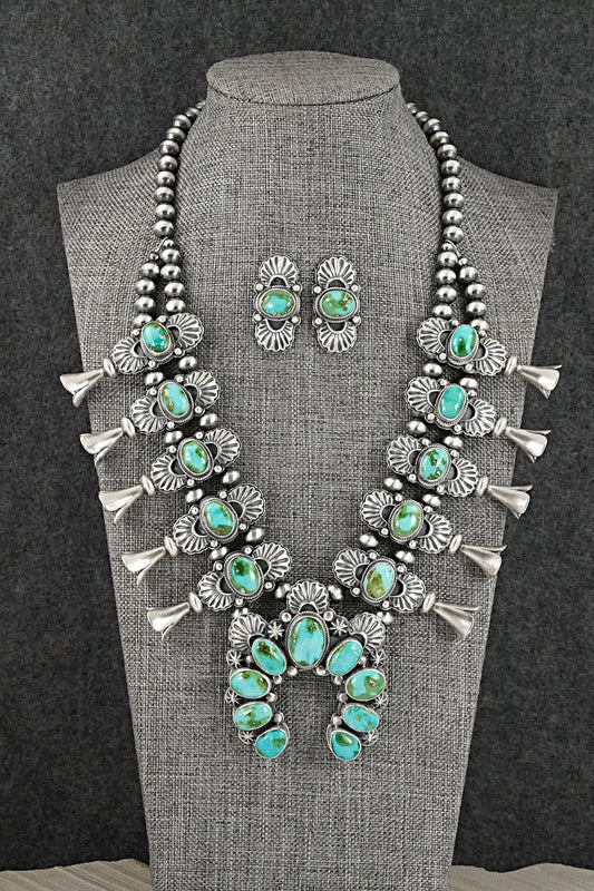 Turquoise & Sterling Silver Squash Blossom Set - Randy Boyd