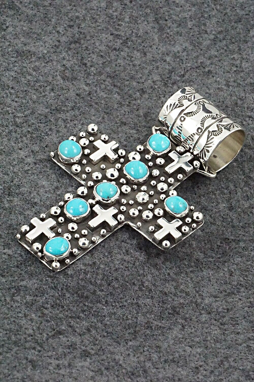 Turquoise & Sterling Silver Pendant - Akee Douglas