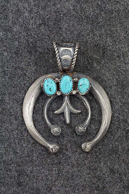 Turquoise and Sterling Silver Pendant - Gilbert Martin