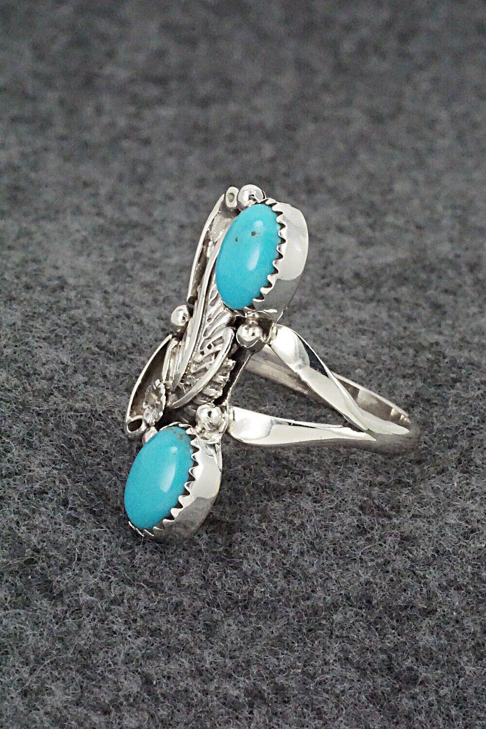 Turquoise & Sterling Silver Ring - Robert Martinez - Size 8.75