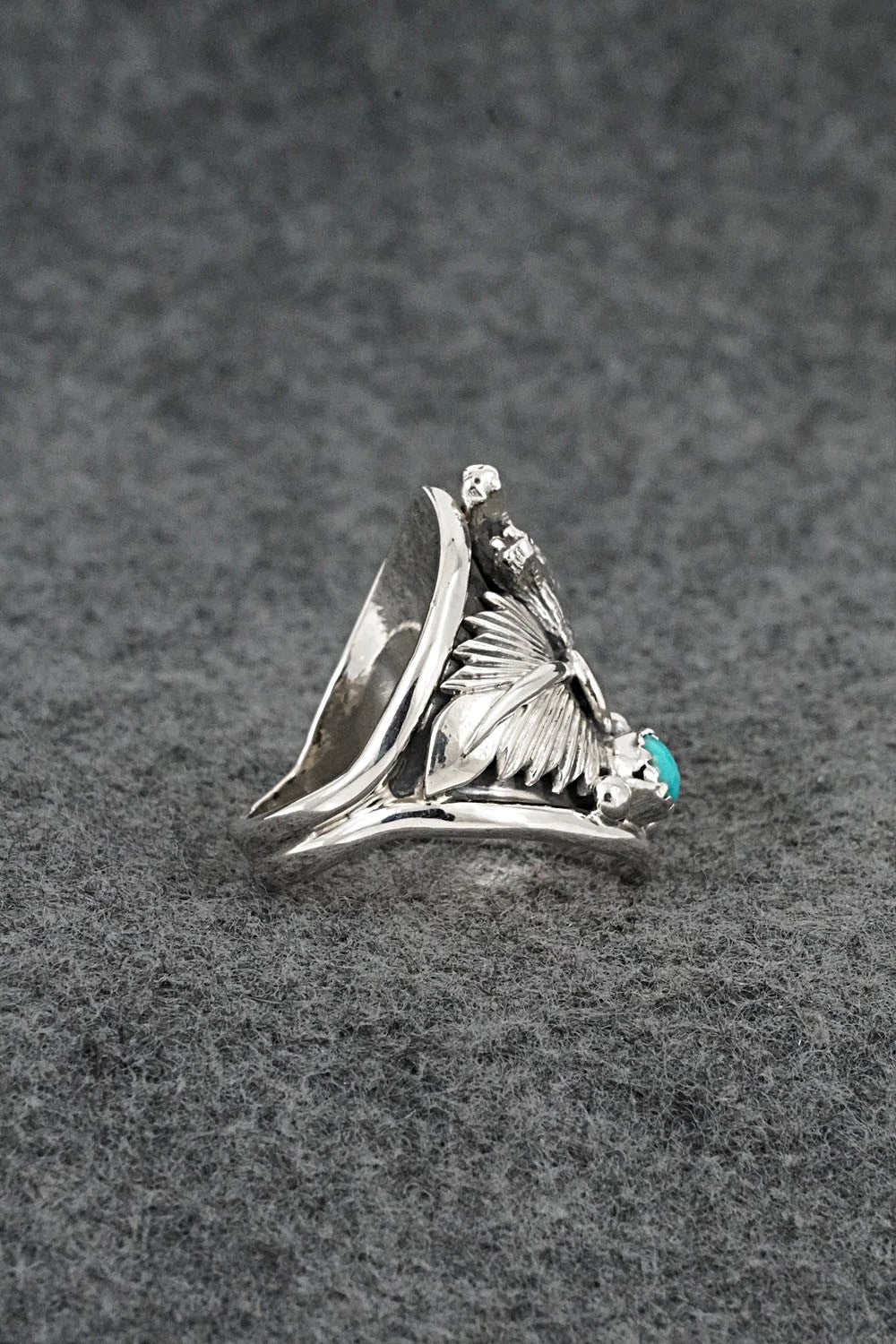 Turquoise & Sterling Silver Ring - Darrell Morgan - Size 10