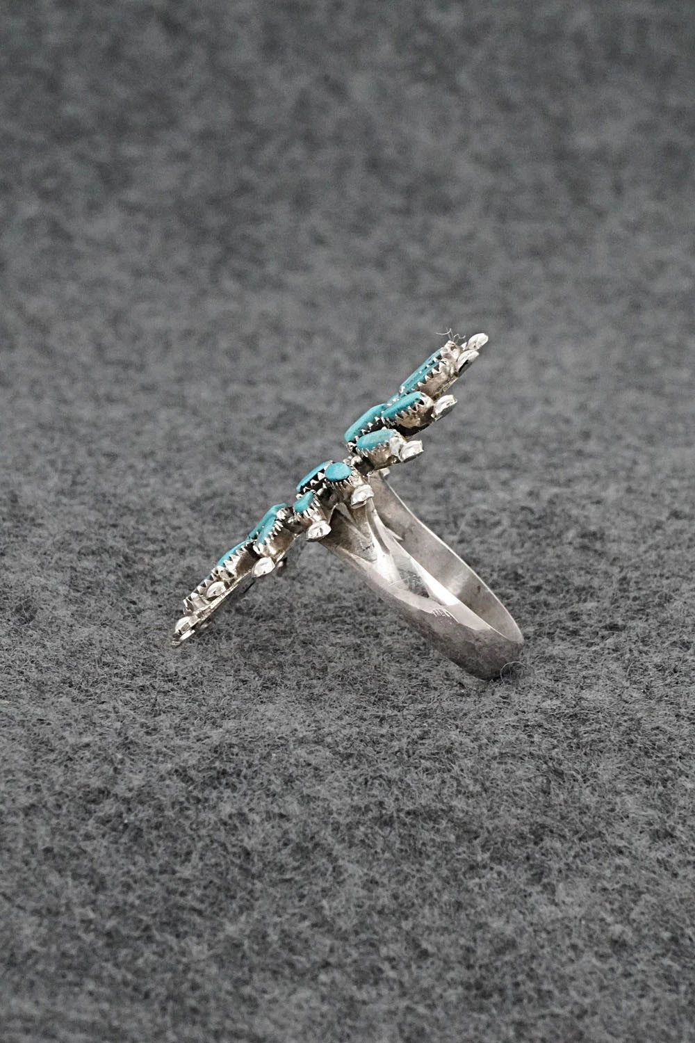 Turquoise & Sterling Silver Ring - Evonne Hustito - Size 9