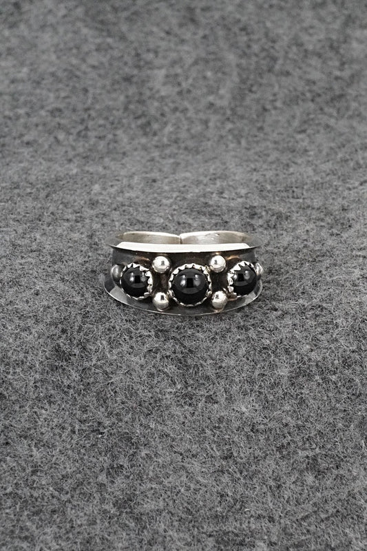 Onyx & Sterling Silver Ring - Paul Largo - Size 12