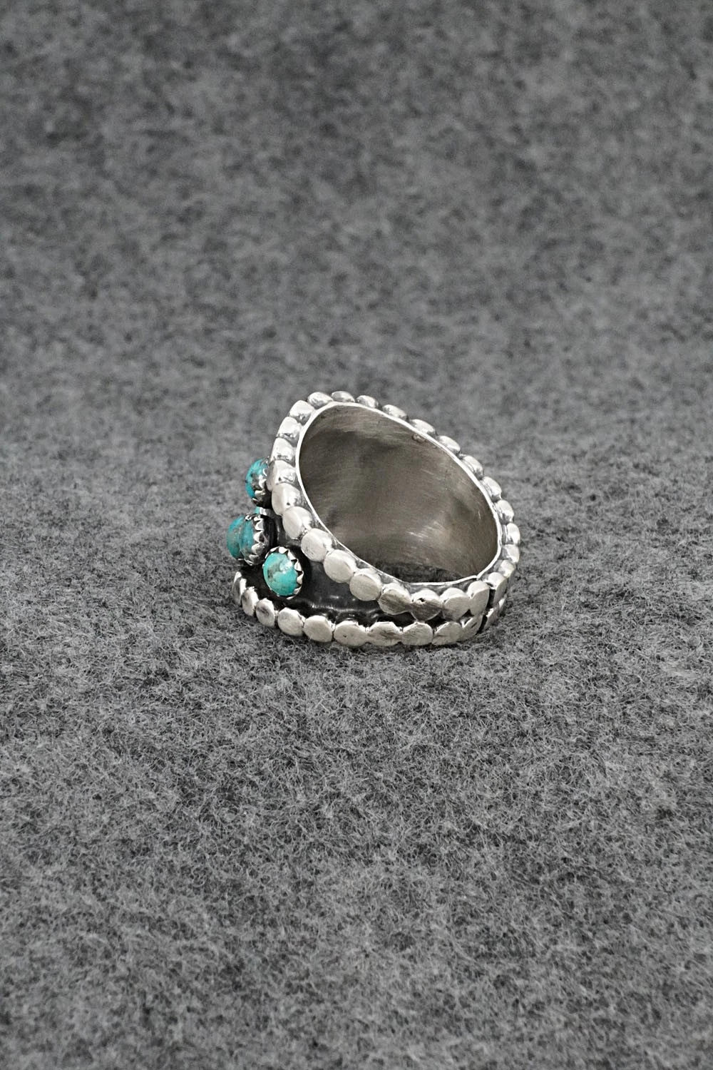 Turquoise & Sterling Silver Ring - Harry B. Yazzie - Size 8
