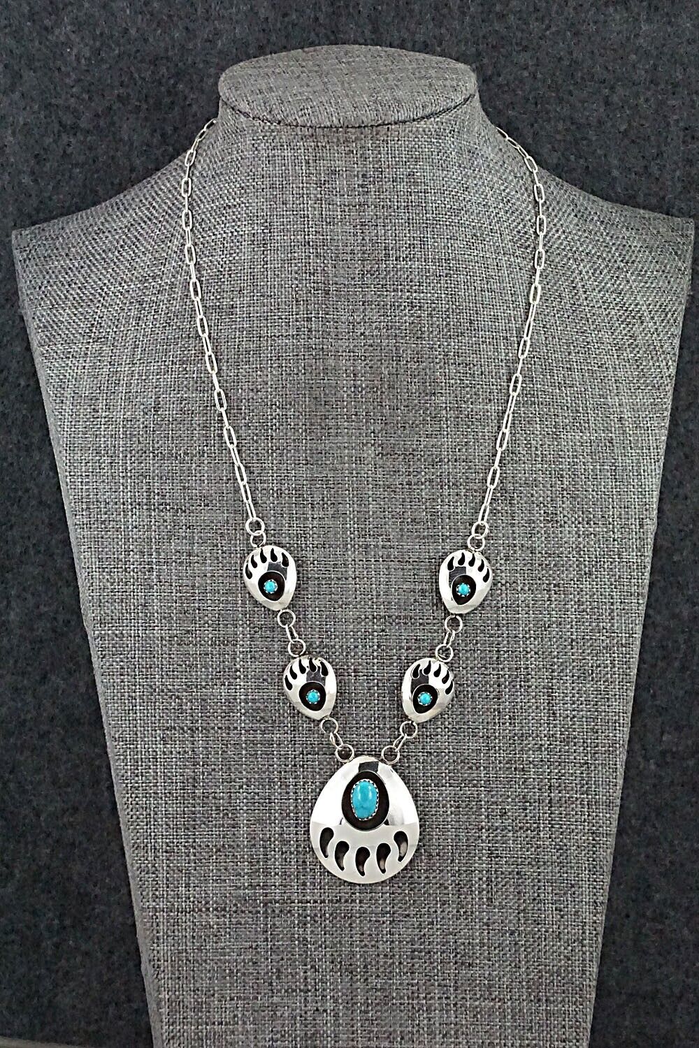 Turquoise & Sterling Silver Necklace - Leroy Parker