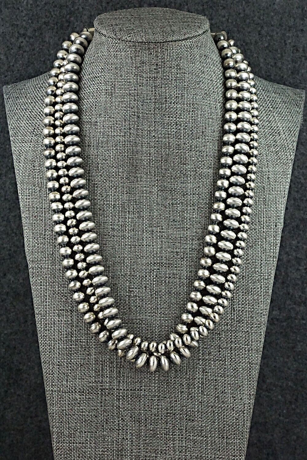 Sterling Silver Navajo Pearl Necklace 20" - Dorinda Mariano