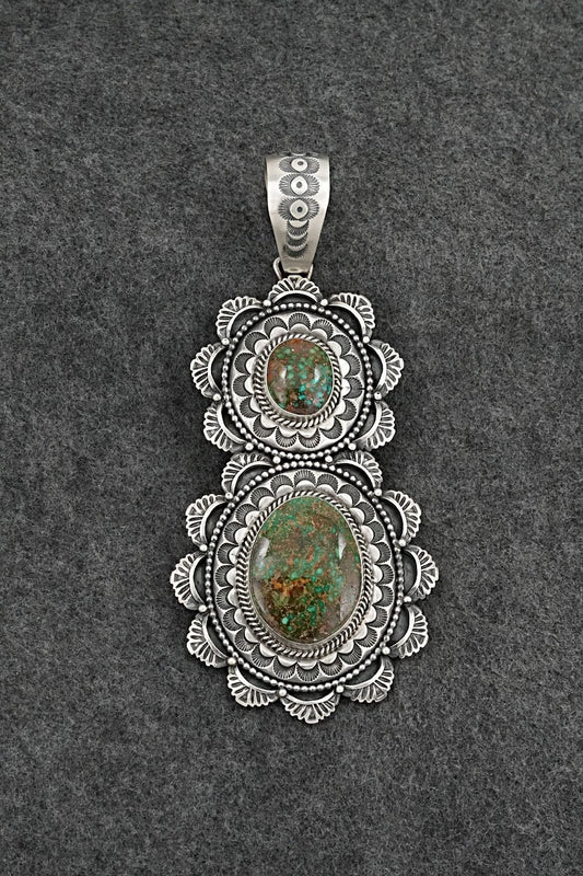 Turquoise & Sterling Silver Pendant - Mark Yazzie