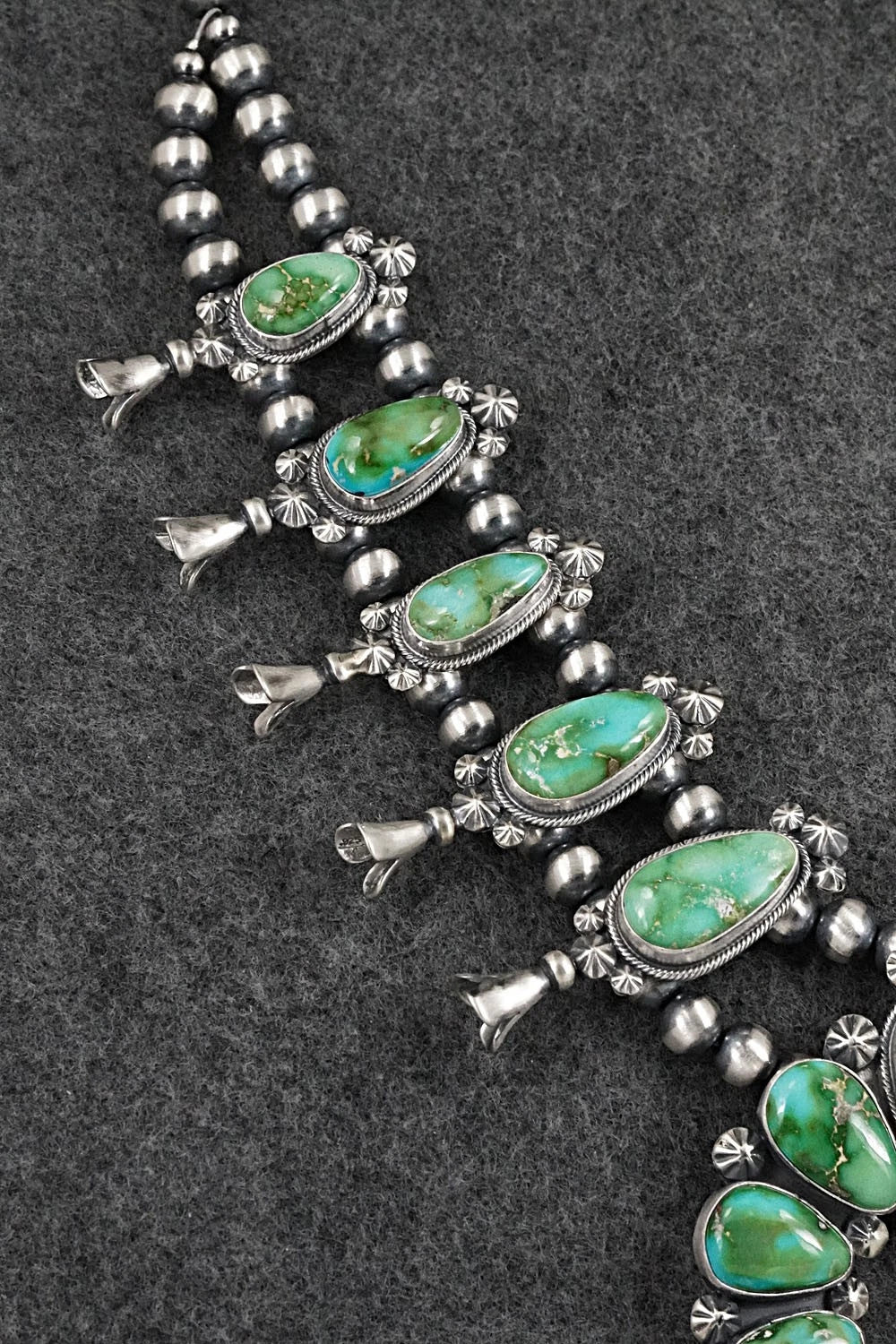 Turquoise & Sterling Silver Squash Blossom Set - Darrin Livingston