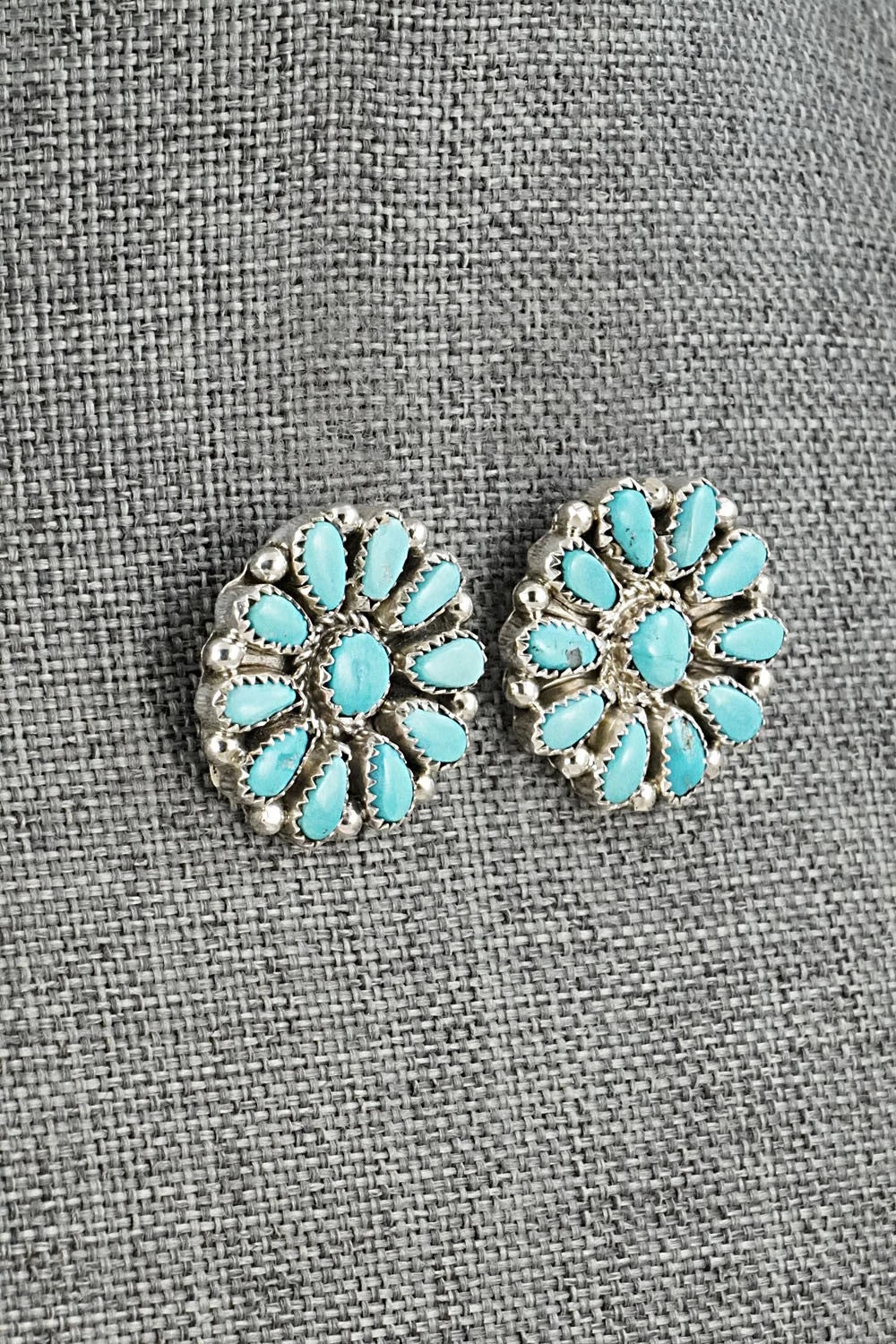 Turquoise & Sterling Silver Earrings - Justina Wilson