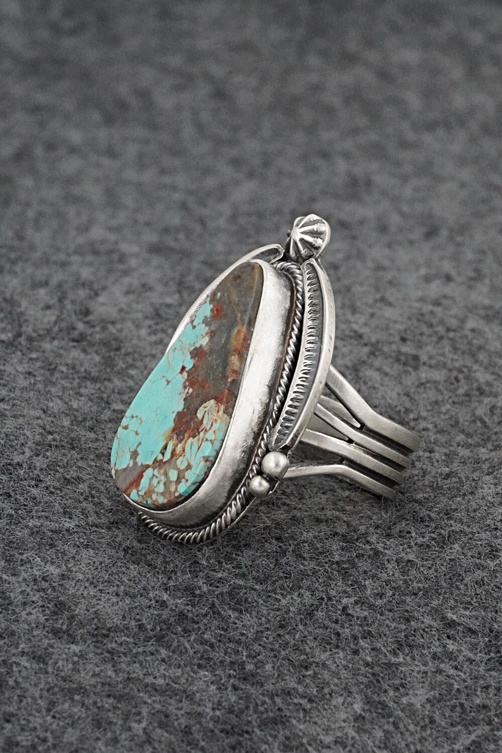Turquoise & Sterling Silver Ring - Randy Billy - Size 8.5