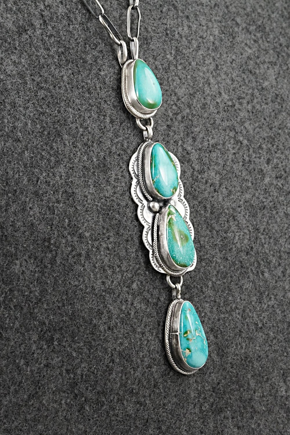 Turquoise & Sterling Silver Necklace - Bobby Johnson