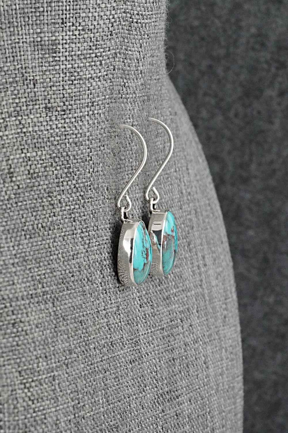 Turquoise & Sterling Silver Earrings - Eugene Gruber