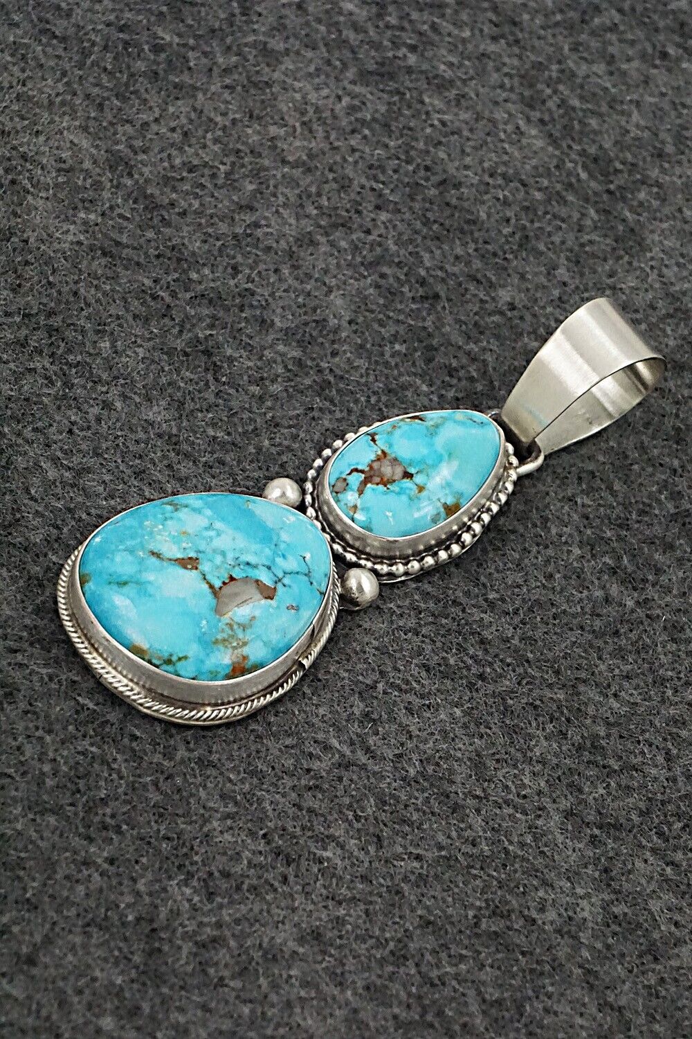 Turquoise & Sterling Silver Pendant - Bobby Johnson