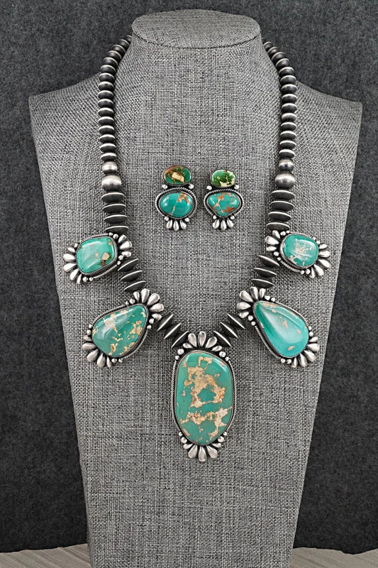 Turquoise & Sterling Silver Necklace and Earrings Set - Chavez & Martin