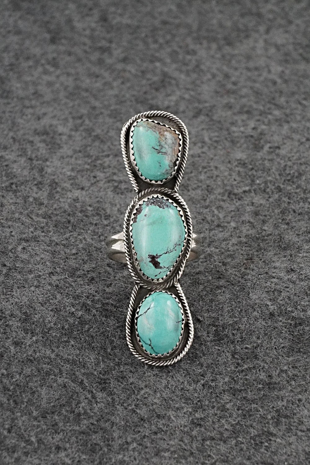 Turquoise & Sterling Silver Ring - Priscilla Reeder - Size 8