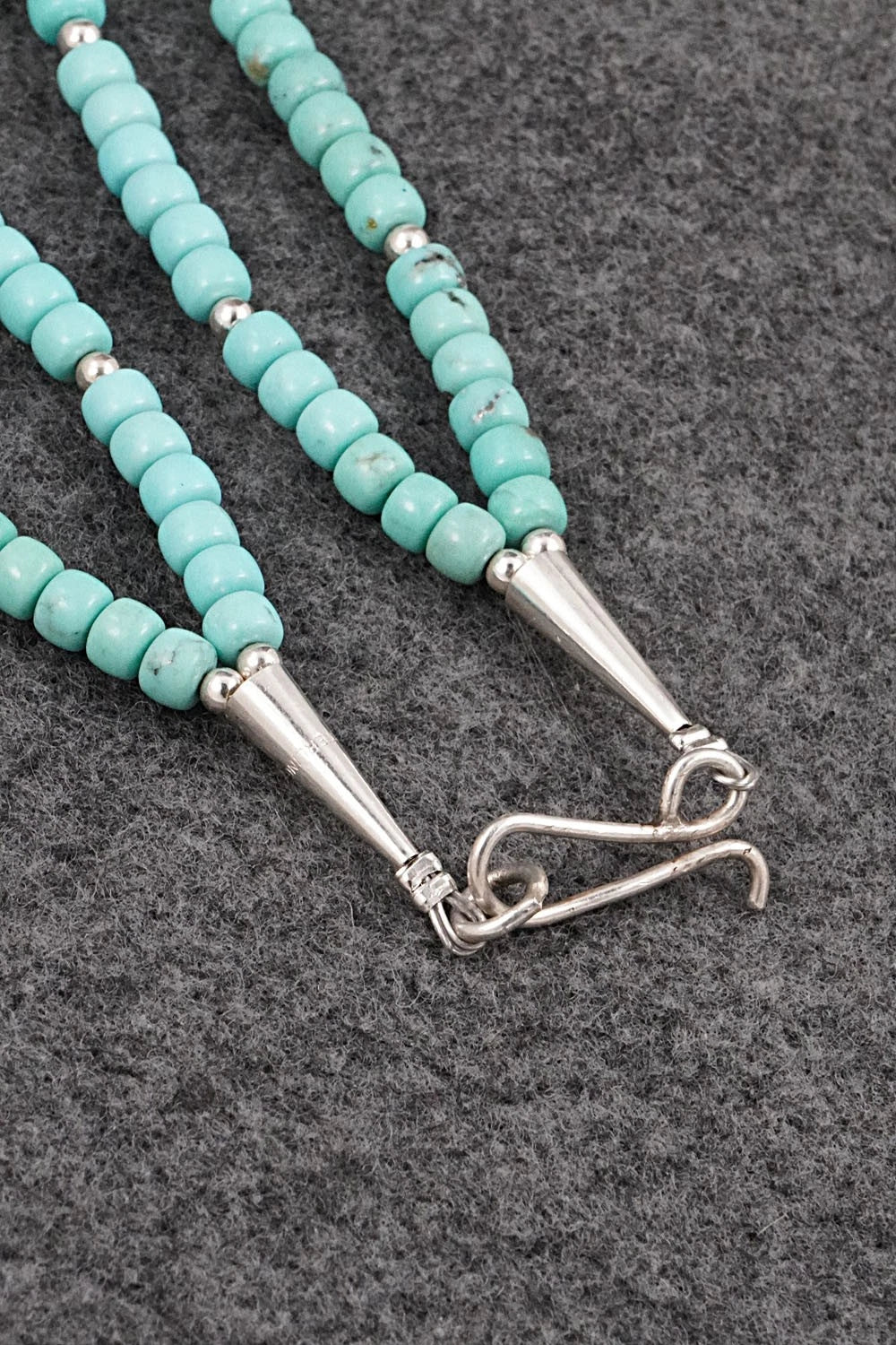Turquoise & Sterling Silver Necklace 22" - Erika Brown