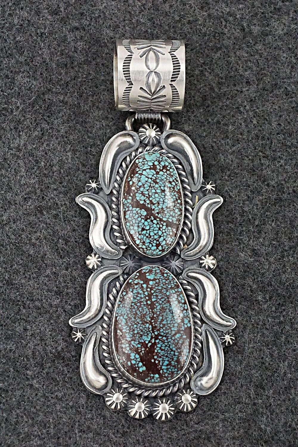 Turquoise & Sterling Silver Pendant - Raymond Delgarito