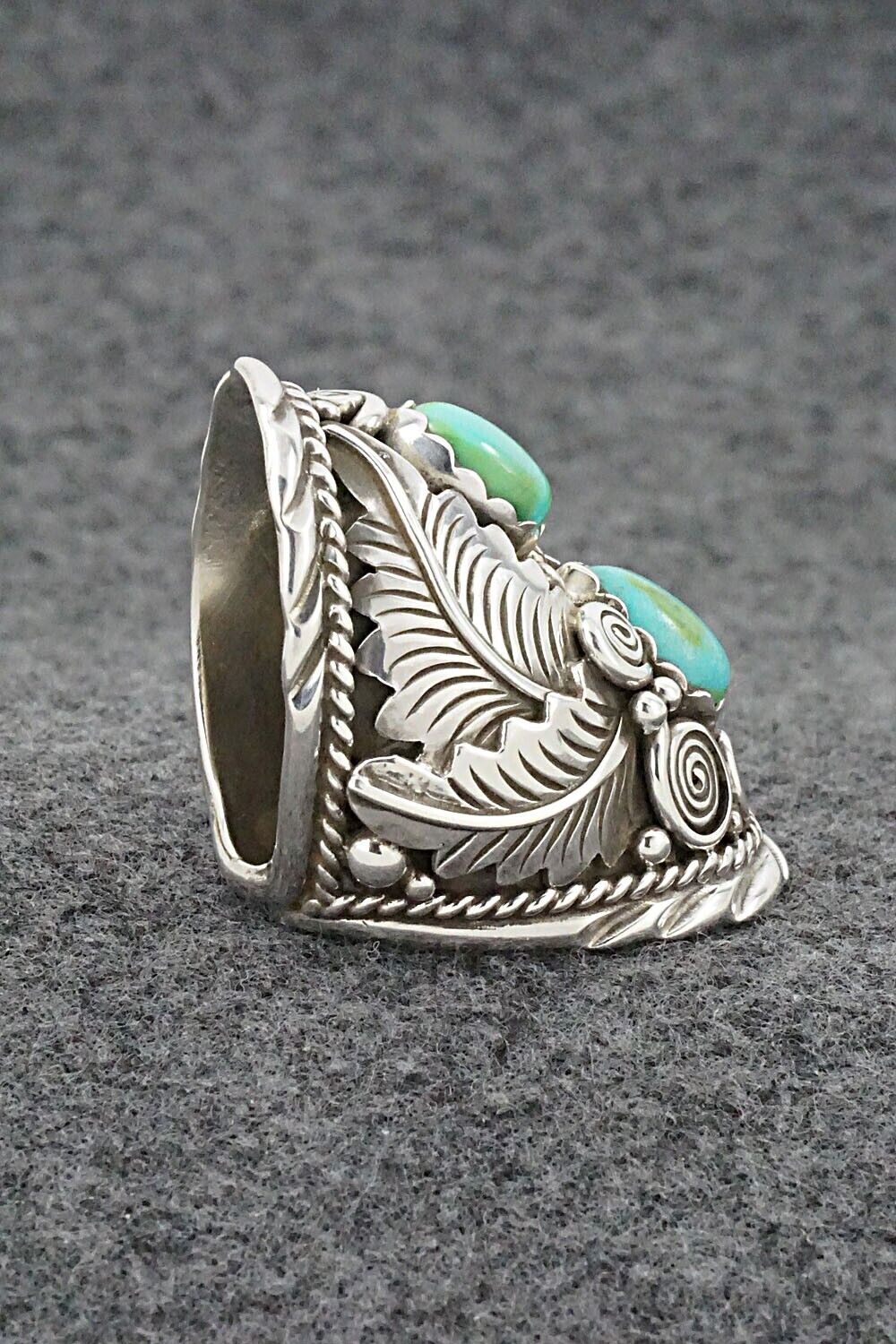 Turquoise & Sterling Silver Ring - Julia Etsitty - Size 8.5