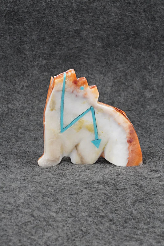 Wolf Zuni Fetish Carving - Kenric Laiwakete