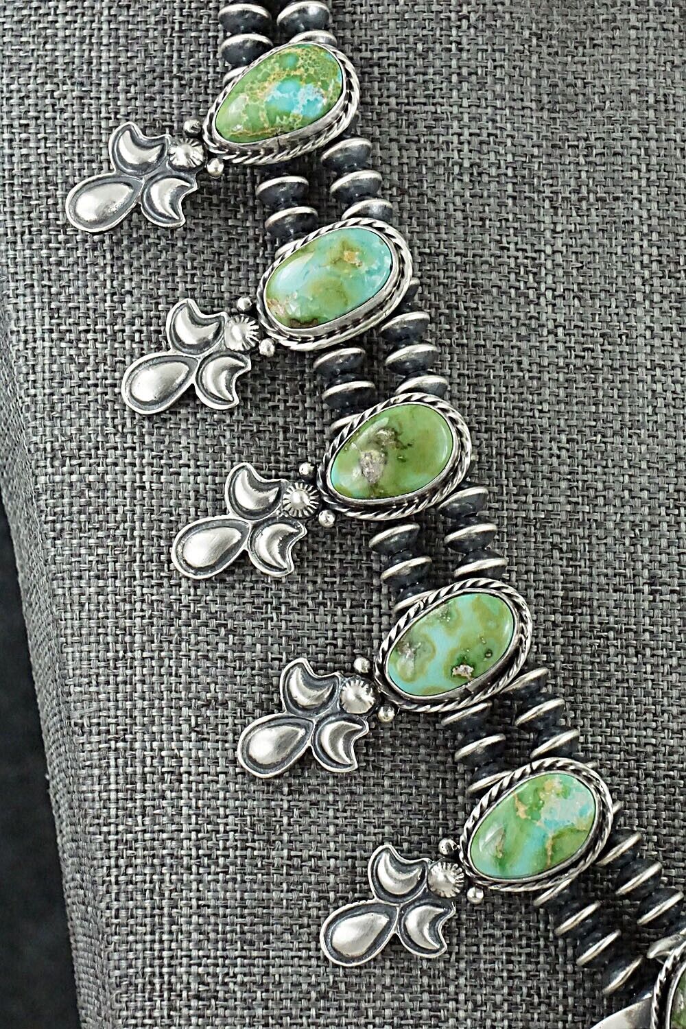 Turquoise & Sterling Silver Squash Blossom Set - Adrienne Gordon