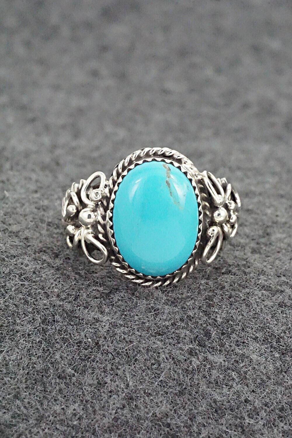 Turquoise & Sterling Silver Ring - Jeannette Saunders - Size 9