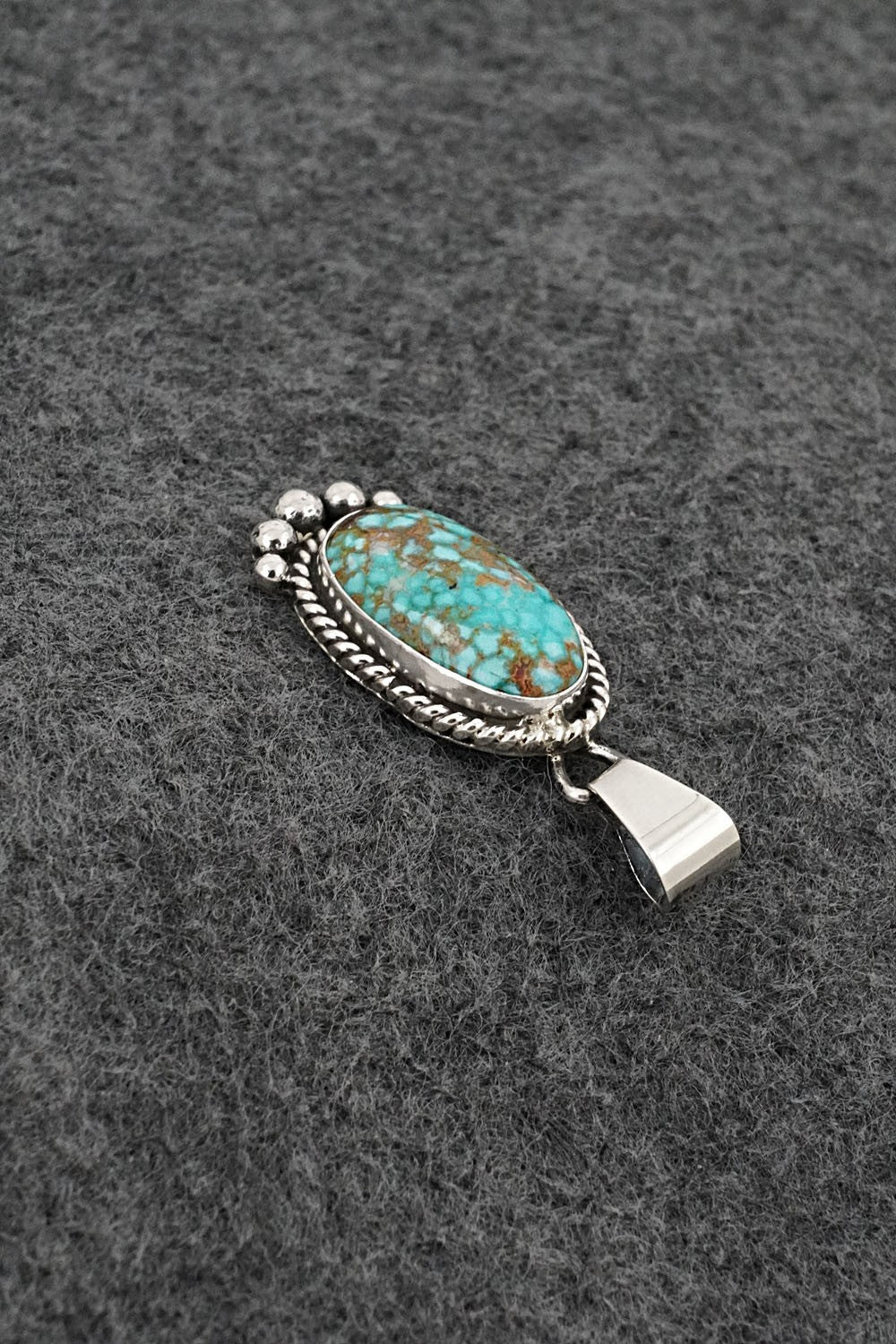 Turquoise & Sterling Silver Pendant - Eugene Gruber