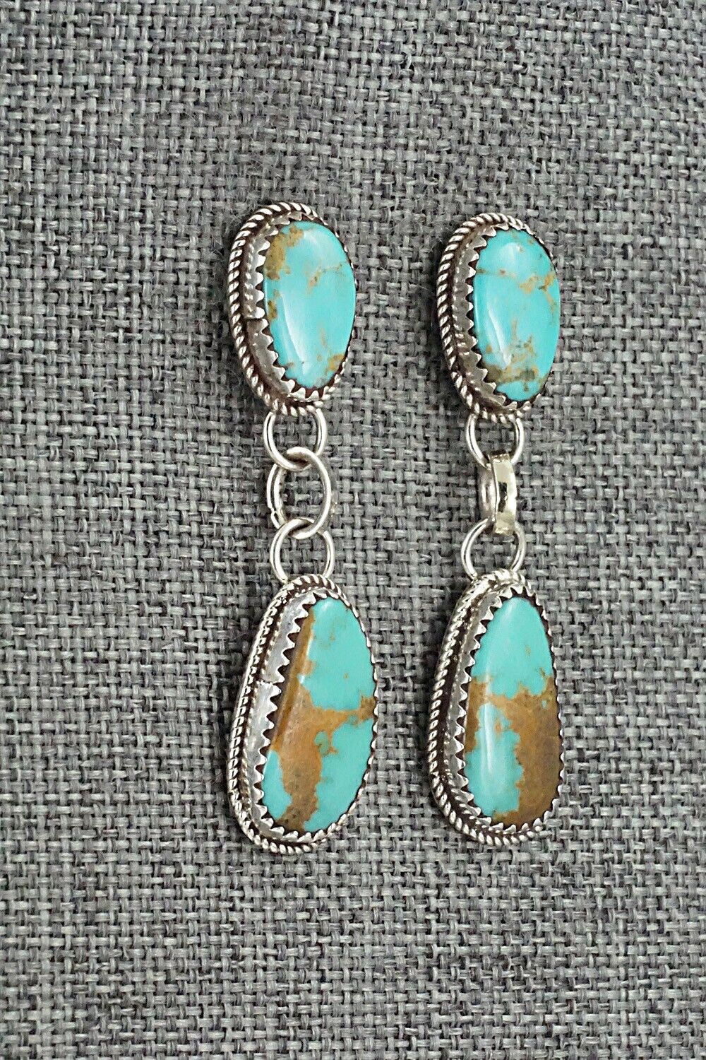 Turquoise & Sterling Silver Earrings - Ernest Hawthorne