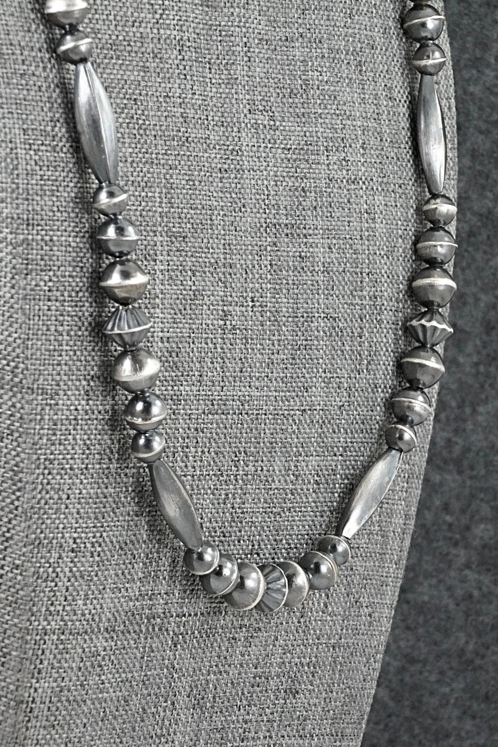 Sterling Silver Navajo Pearl Necklace 22" - Vintage