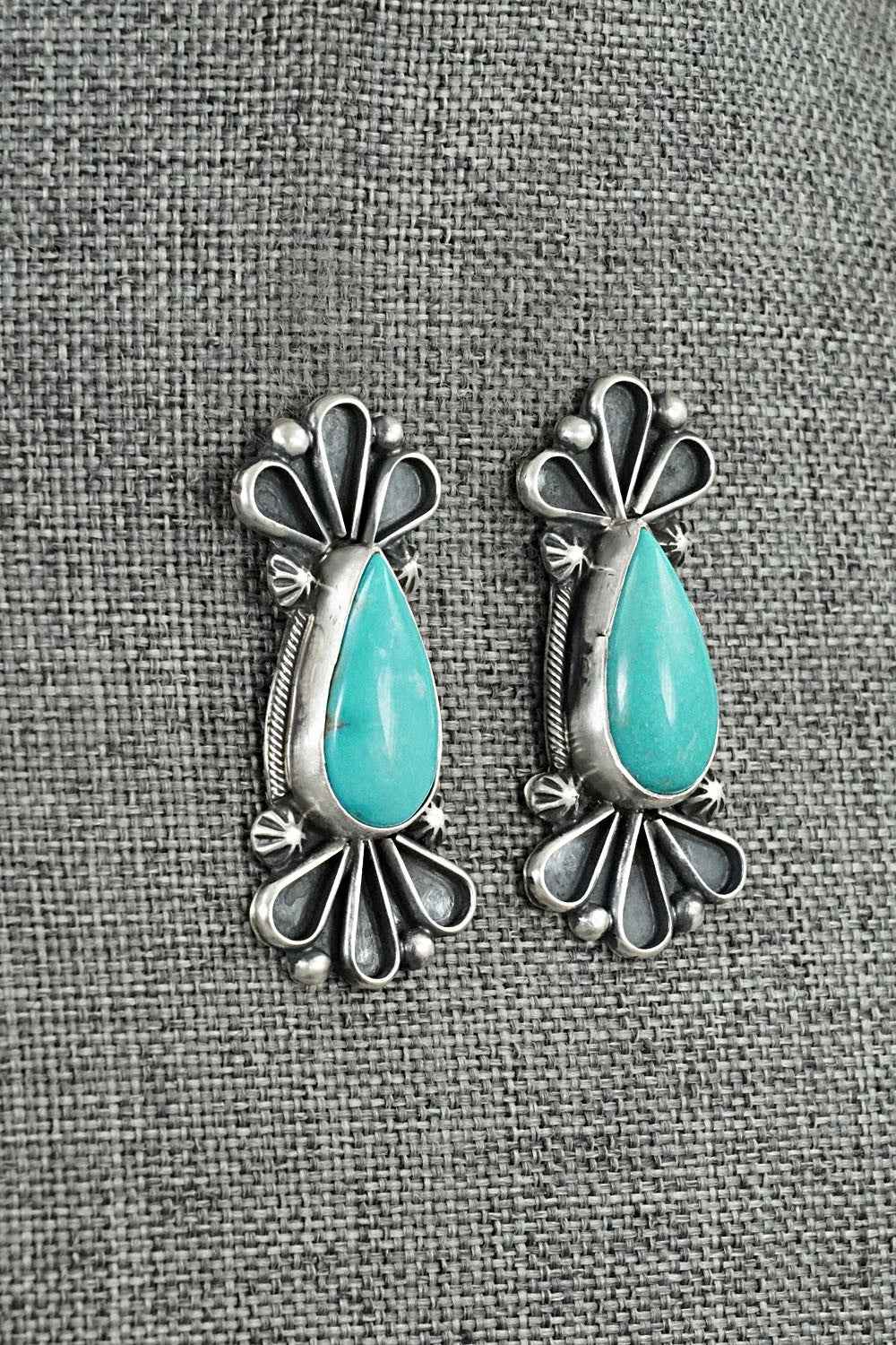 Turquoise & Sterling Silver Earrings - Bobby Johnson