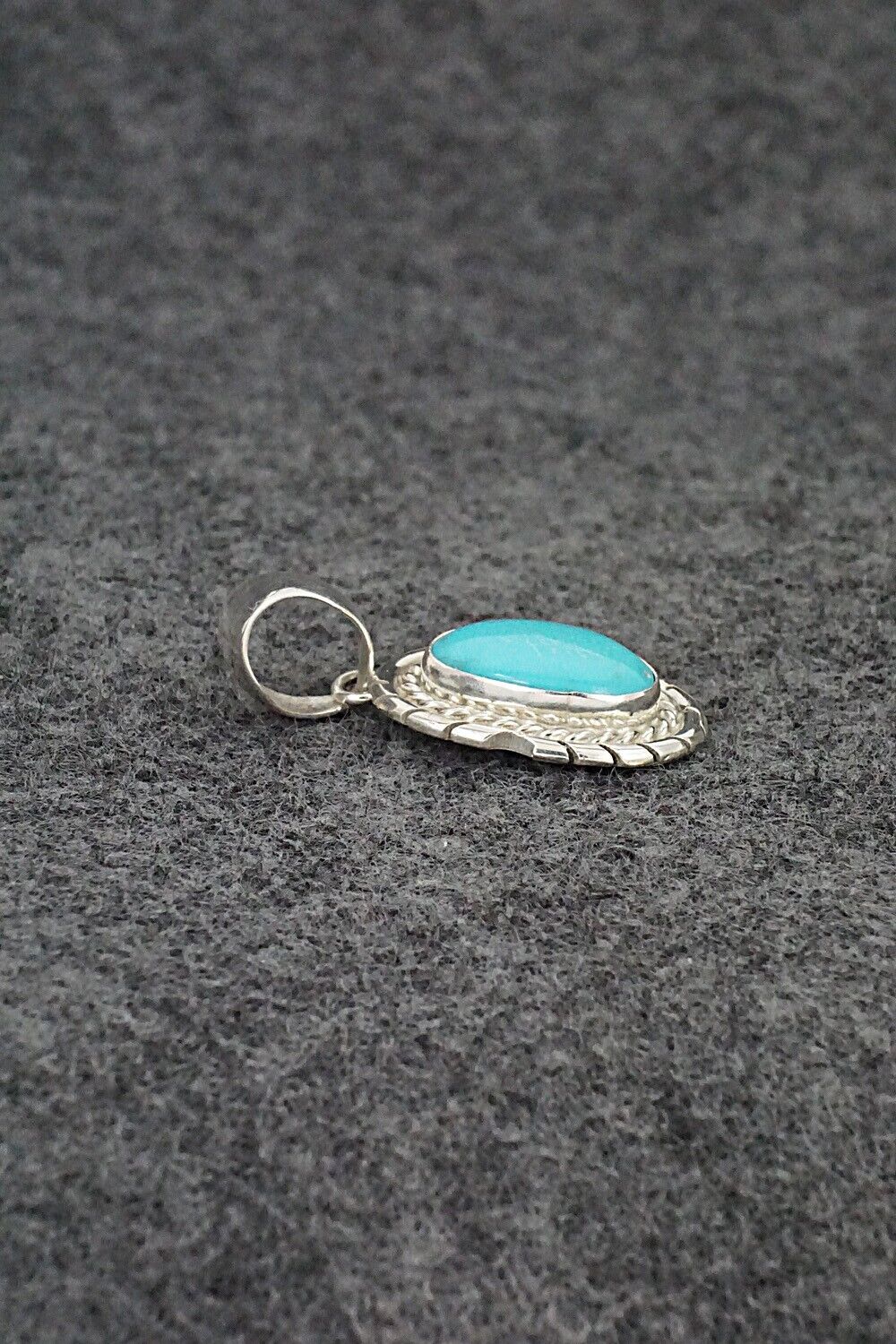 Turquoise & Sterling Silver Pendant - Johnny Frank