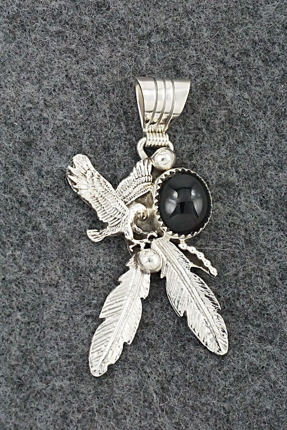 Onyx & Sterling Silver Pendant - Genevieve Francisco