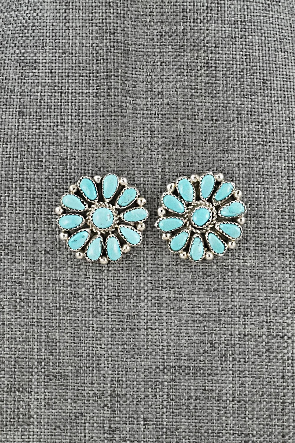 Turquoise & Sterling Silver Earrings - Justina Wilson